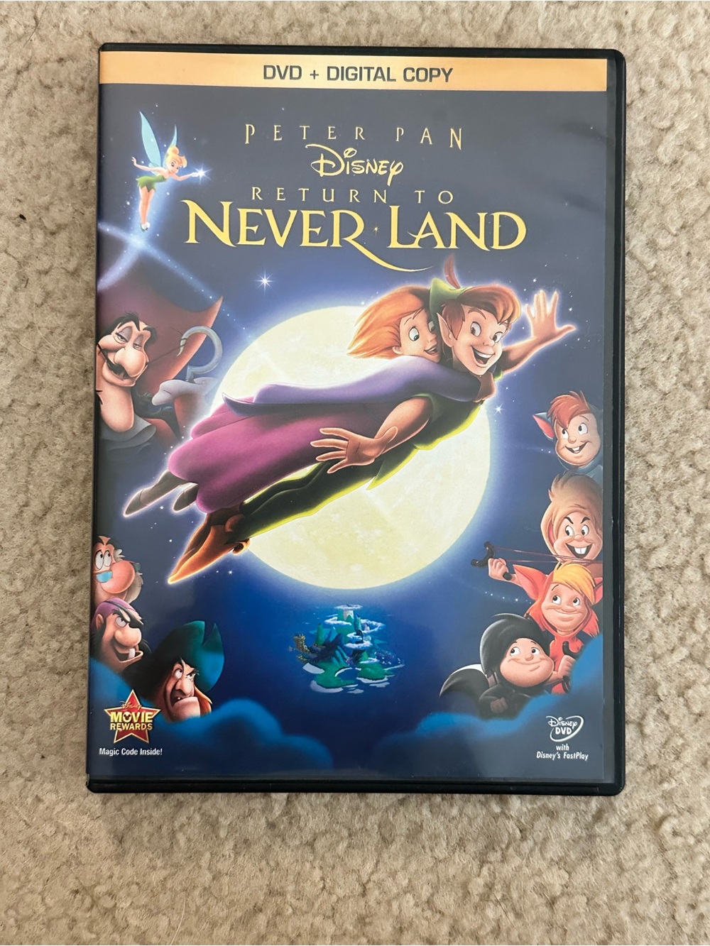 Disney Return to Never Land DVD - Blue/Yellow Cover Art